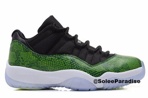Jordan 11 Green Snakeskin Low