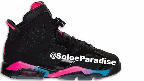 Jordan 6 Black/Pink Flash-Marina Blue GS